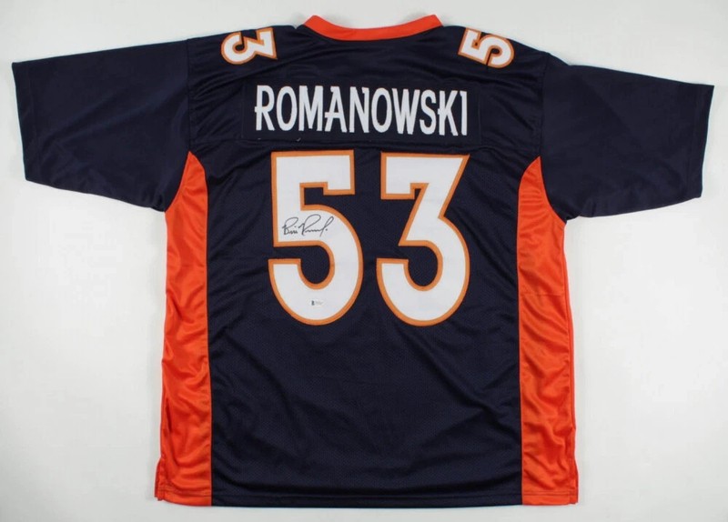 Bill Romanowski Signed Denver Broncos Jersey (Beckett) 4xSuper Bowl Champion
