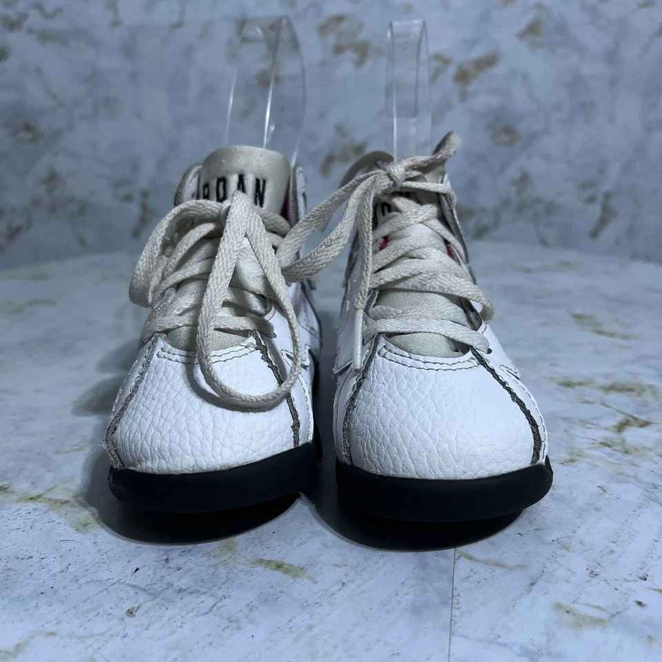 Air Jordan 7 Retro Cardinal Niño Pequeño Juvenil Talla 8C Zapatos Blanco Tenis Atléticos Foto 2 de 4
