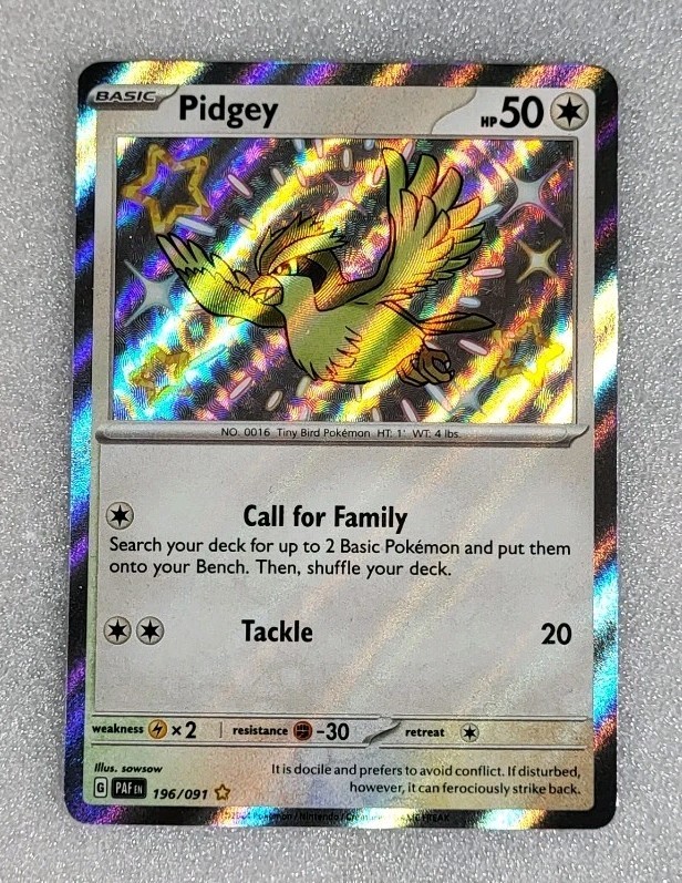 Pidgey 196/091 NM/M SV Paldean Fates Shiny Pokemon TCG