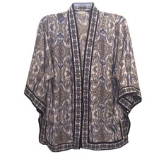 MAX STUDIO L KIMONO STYLE PIT TO PIT 25  Open Front Flowy Oversized PREWORN