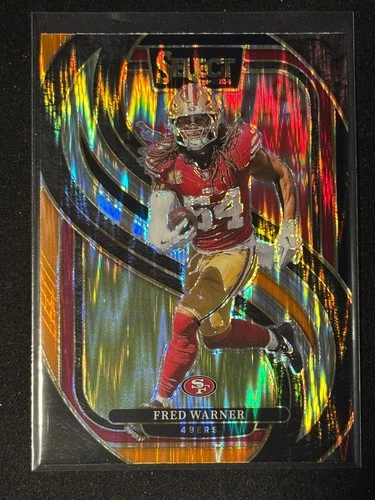 2024 Panini Select - Premier Level Fred Warner #157 Black and Orange Shock