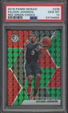 Keldon Johnson RC 2019-20 Panini Mosaic Red Prizm #238 PSA 10 San Antonio Spurs
