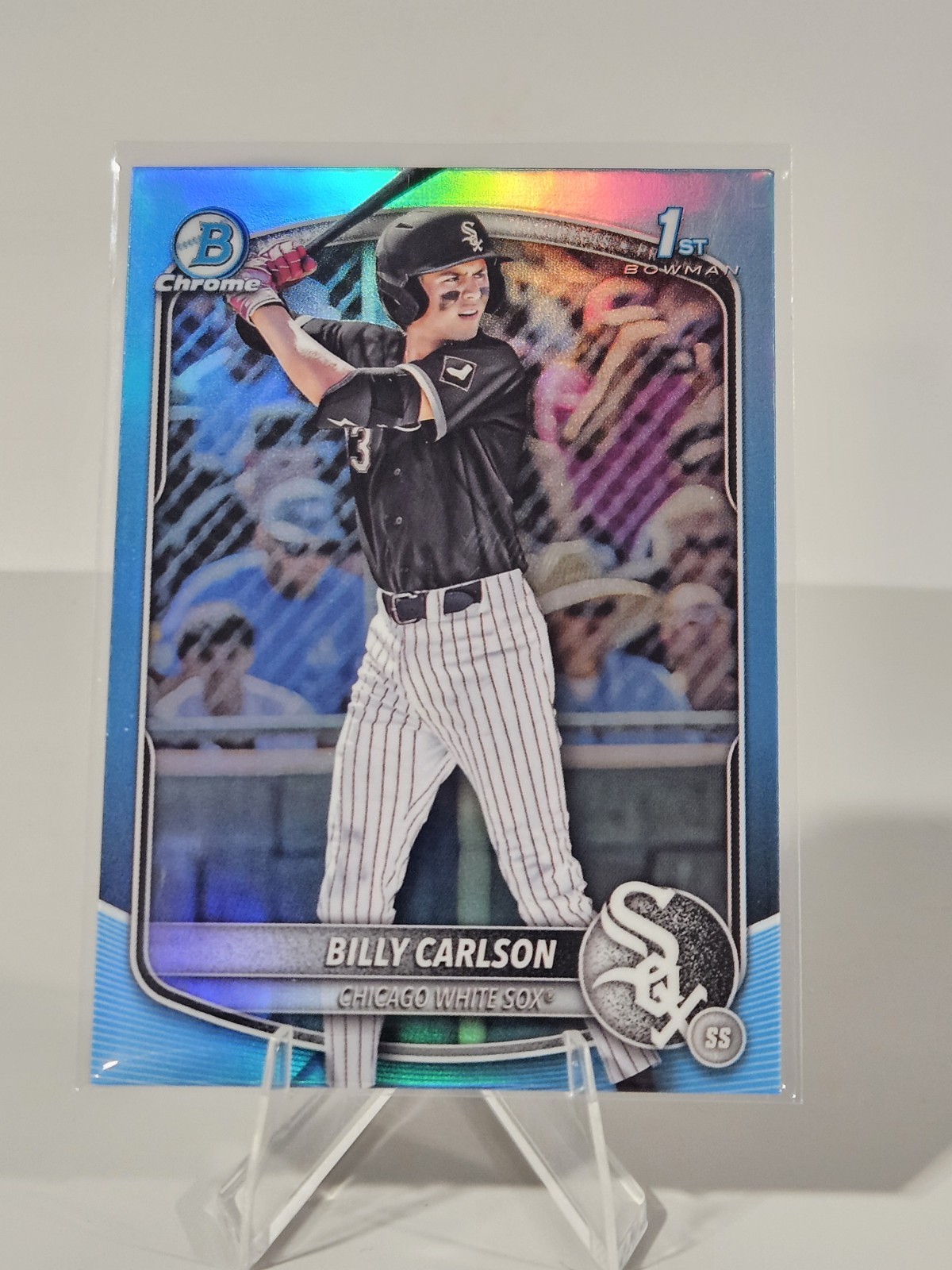 2025 BILLY CARLSON Bowman Draft Chrome Sky Blue Refractor #BDC-10 White Sox