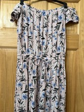 American Eagle Off Shoulder Summer Maxi Dress Pink Floral Medium M