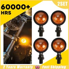 8x Universal Motorcycle Bullet Turn Signal Amber Indicator Blinker Lights Black