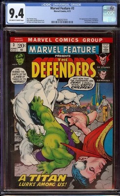 Marvel Feature # 3 CGC 9.4 OW/W (Marvel, 1972) 3rd app Defenders, Pictureframe