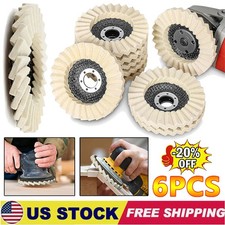 6PCS 5" Wool Felt Flap Disc Metal Working Polishing Buffing Wheel for Grinder