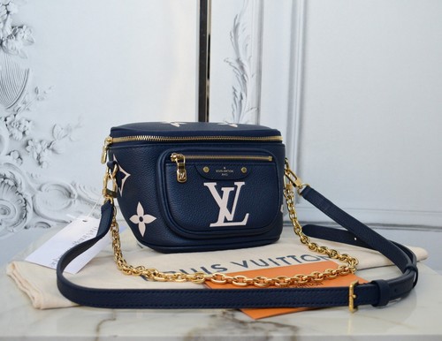Louis Vuitton Mini Bumbag EMPREINTE LEATHER Navy Cream Fanny Pack