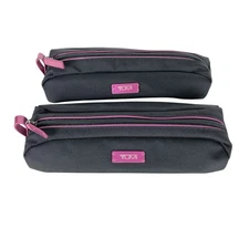 Tumi Electronic Cord Organizer Accessory Bag Pouch Travel Nylon Black Pink Set 2
