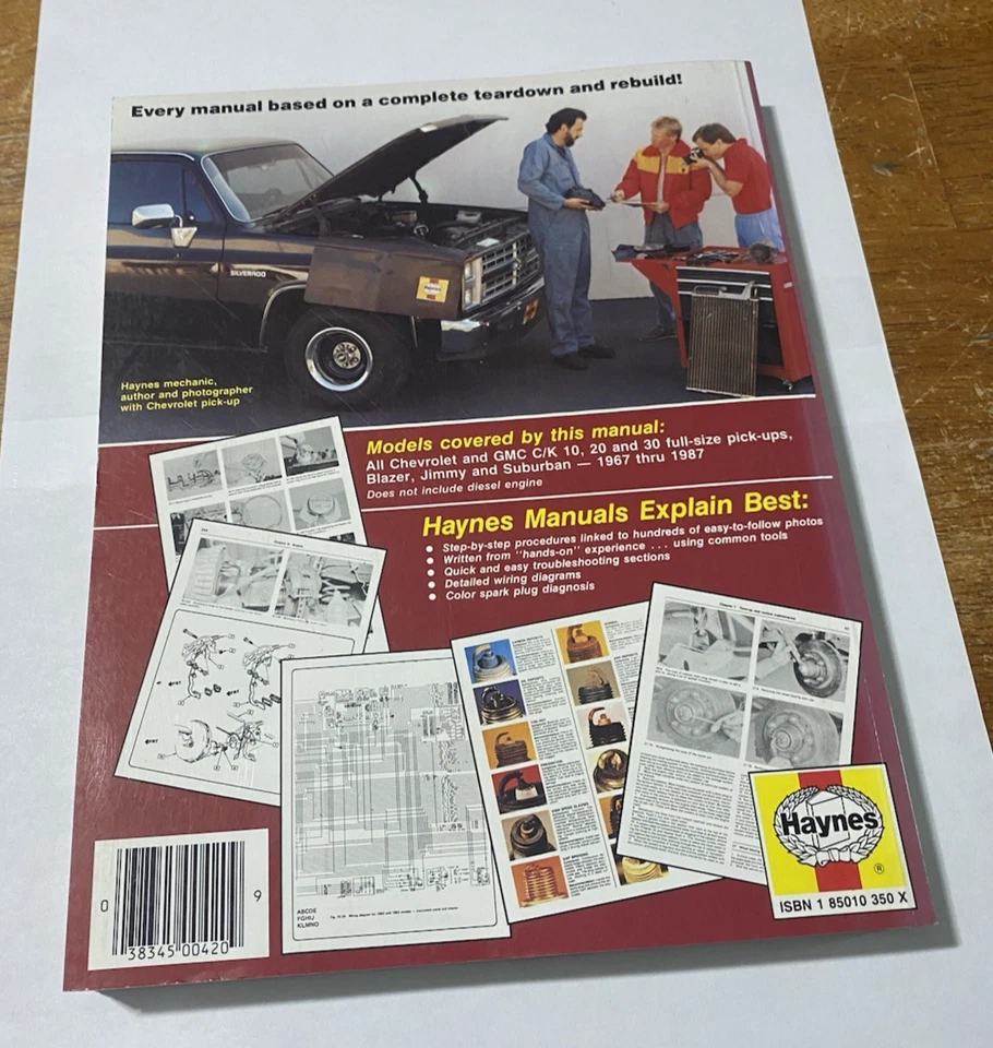 HAYNES 420 Chevrolet & GMC PICK-UPS 1967 THRU 1987  Automotive Repair Manual Foto 2 de 4