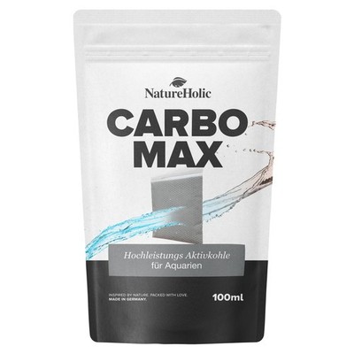 NatureHolic Carbo Max Aquarium Filter Medium Aktivkohle Kokosnussschalen 100ml 