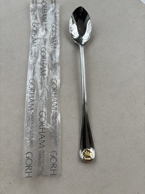 Gorham stainless - GOLDEN GORHAM SHELL - iced tea spoon NEW