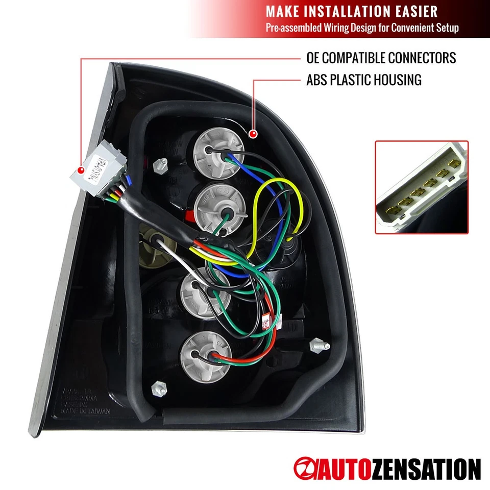 Fit 2001-2005 Volkswagen Passat Sedan Black Tail Lights Brake Lamps Left+Right - Image 4 of 4