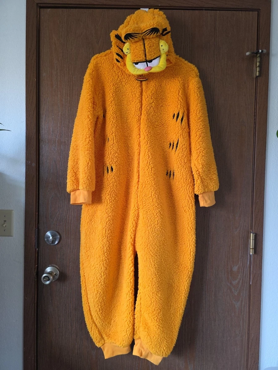 Tuta Onesie Garfield Unisex Arancione - 100% Poliestere - Manica Lunga - Costume Gatto