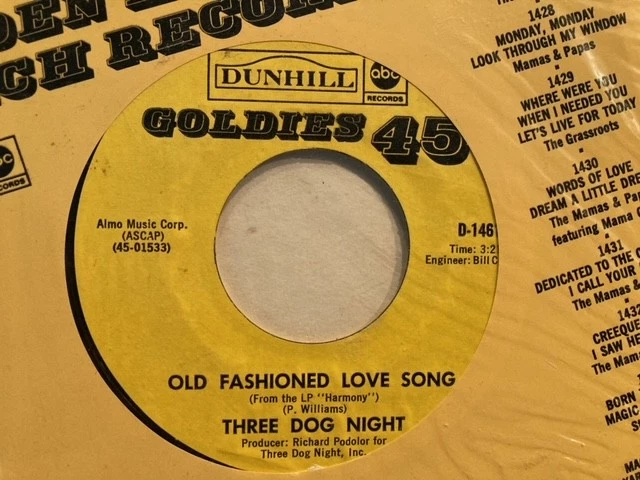 OLDIES BUT GOODIES K MART 45 ON CARD SEALED DUNHILL THREE DOG NI 70'S NOS LK NEW - Image 4 of 4