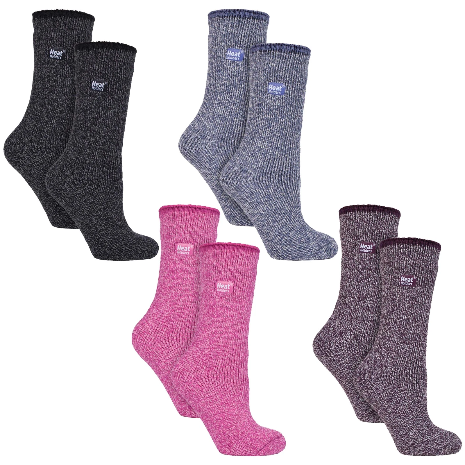 Heat Holders - 2 Pair Ladies Merino Wool Thermal Socks Warm Winter