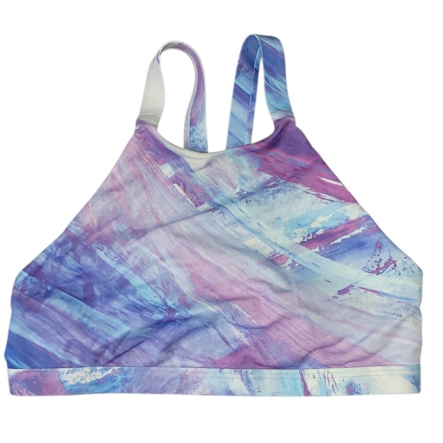 Jolyn Kaylee Purple Cloud Tie Dye Bikini Top Small UPF50+