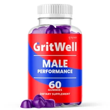 (1 Pack) GritWell Male Gummies Advanced Grit Well Vitamin Supplement 60 Gummies