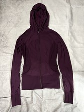 Lululemon Purple Full Zip Hooded Activewear Jacket with Thumbholes Size 6
