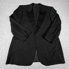 Ermenegildo Zegna Wool Blazer Size US 44 EU 54 Black Fine Worsted Super 100s