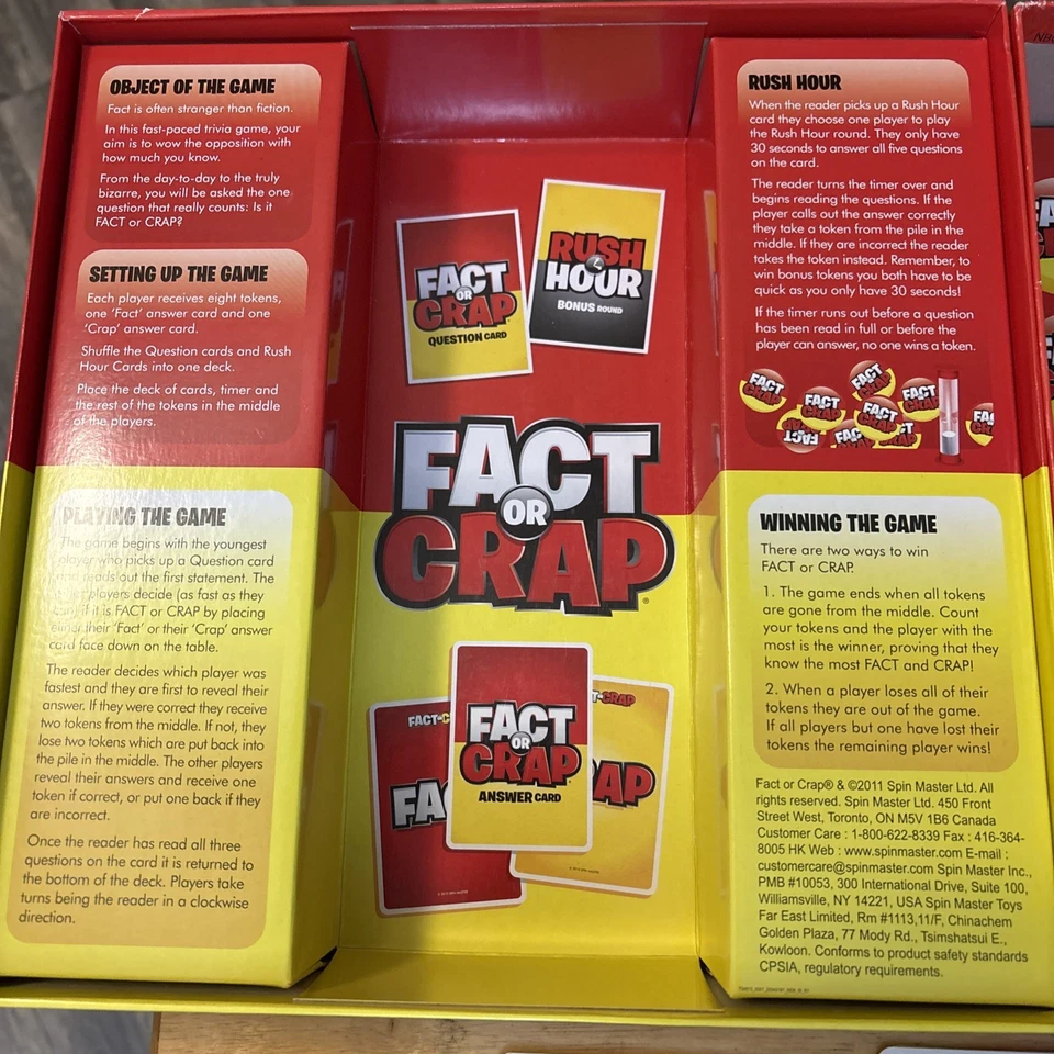 Fact Or Crap Trivia With Attitude Game Age 12 Yrs + Players 3-8 Complete 2011 - Image 2 of 4