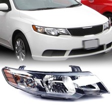 2010-2013 Forte Halogen Headlight Assembly Right Side Black Housing