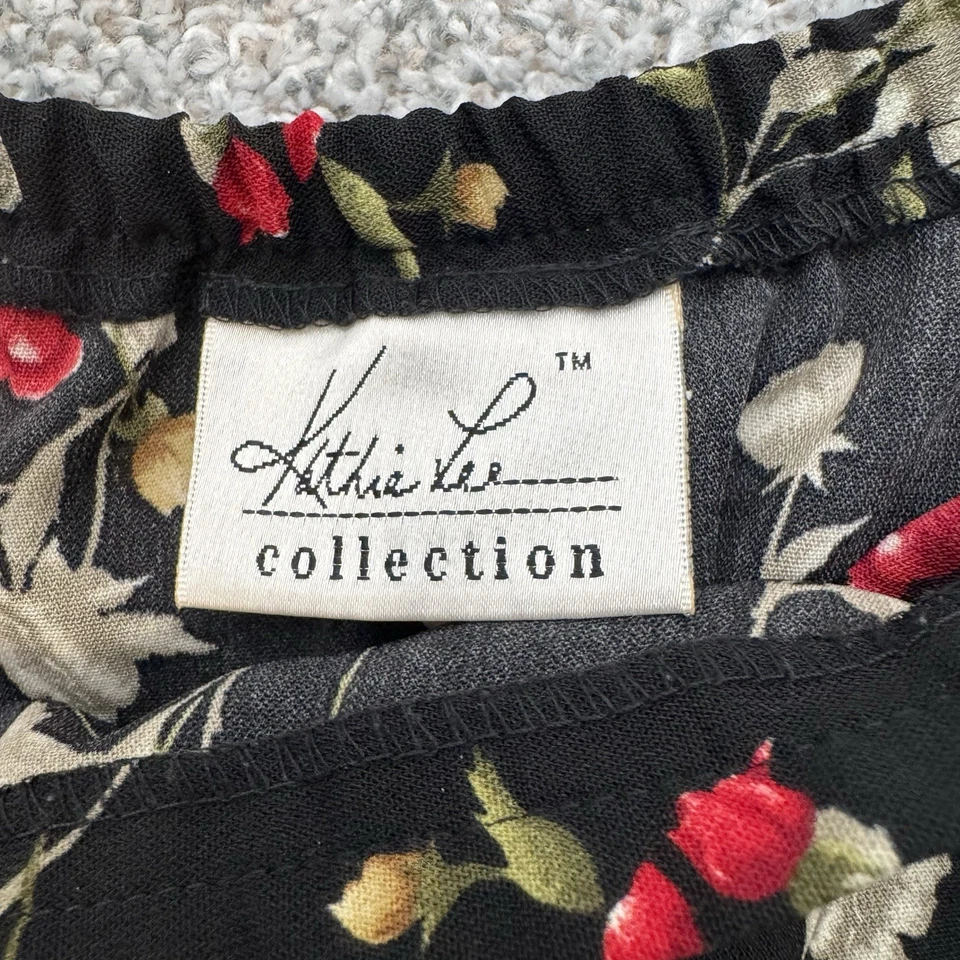 Falda Midi Kathie Lee Vintage Años 90 10 Oscura Romántica Cottagecore Boho Chic Floral Foto 4 de 4