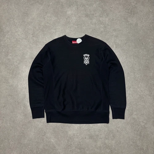 Sweat col rond noir Supreme (M)