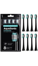 AquaSonic Replacement Brush Heads Normal & Sensitive Teeth 8 Pack Black Series+
