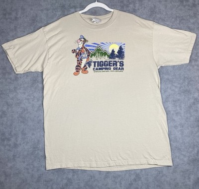 Disney Store Tigger s Camping Gear Graphic Tee XL Beige Winnie Pooh Shirt