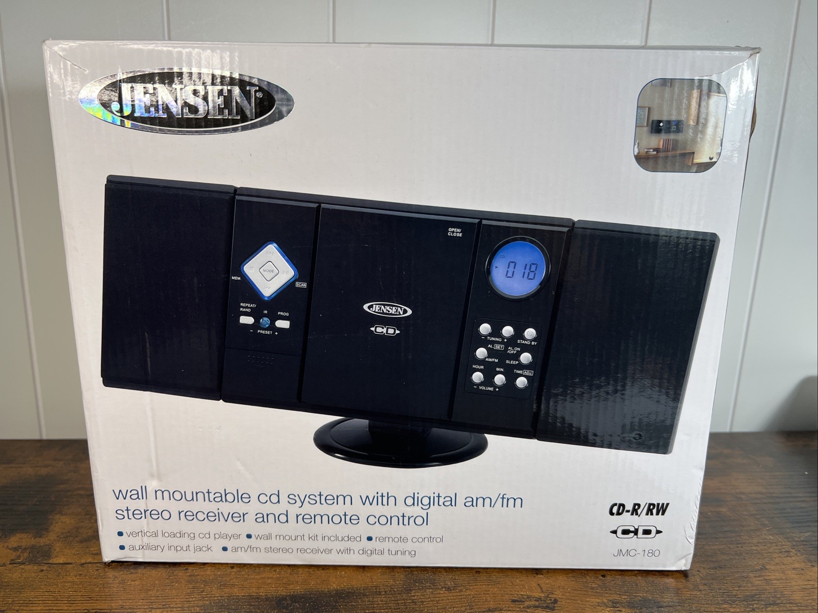 Jensen Wall Mountable CD System JMC-180 AM/FM Stereo with Re