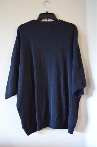 Vintage Megalos Big & Tall Size 2X Men’s Top Shirt Black Pullover Short Sleeve - Picture 3 of 4