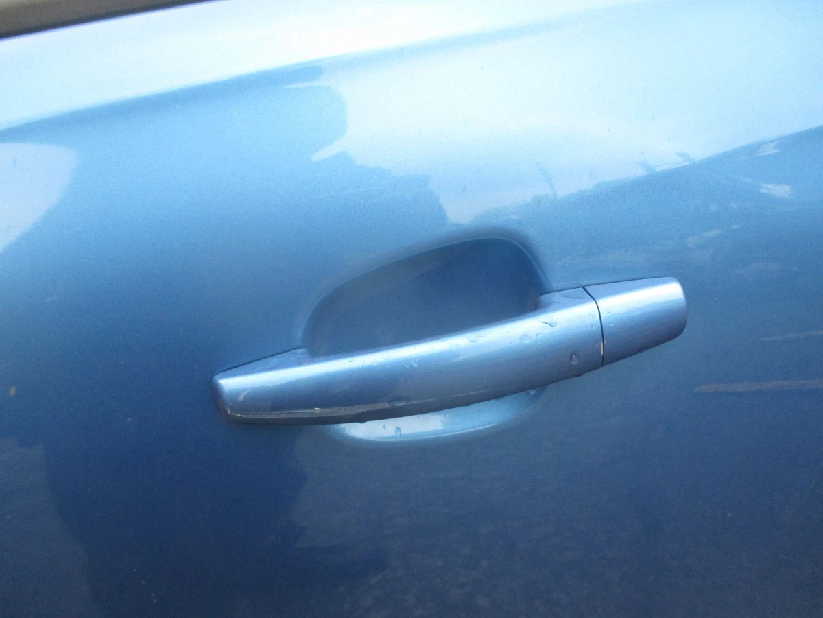 VAUXHALL CORSA E 2017 3 DOOR NS PASSENGER SIDE EXTERIOR DOOR HANDLE BLUE Z22V