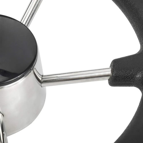 11-1/2" Stainless Steel 5 Spoke Boat Marine Steering Wheel with Black PU Foam - Imagen 15 de 15