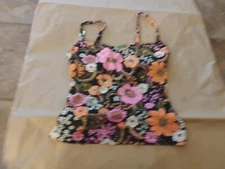 Women's Multi-Colored Floral  Swimsuit Top Island Escape Brand Size 8.