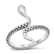 Serpent Snake Fashion Sterling Silver Band Ring NEW