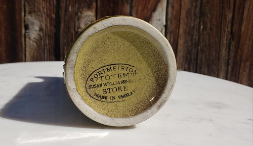 PORTMEIRION 1960s VINTAGE POTTERY SUSAN WILLIAMS *TOTEM* OLIVE GREEN CANISTER - Picture 8 of 8