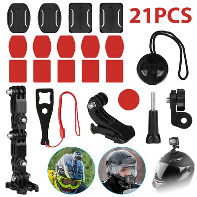 Motorcycle Helmet Chin Mount Kit for GoPro Hero 10/9/8/7/6/5 Sport Camera Holder