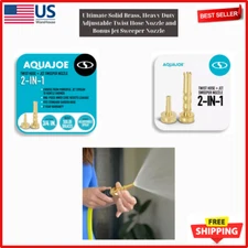 Heavy Duty Adjustable Twist Hose Nozzle and Bonus Jet Sweeper Nozzle, 3/4in