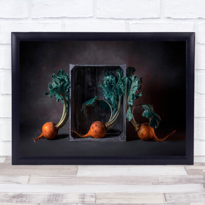 Drei Rüben Rote Beete Rote Beete Rübe Gemüse Blatt Blätter Wandbild Kunstdruck
