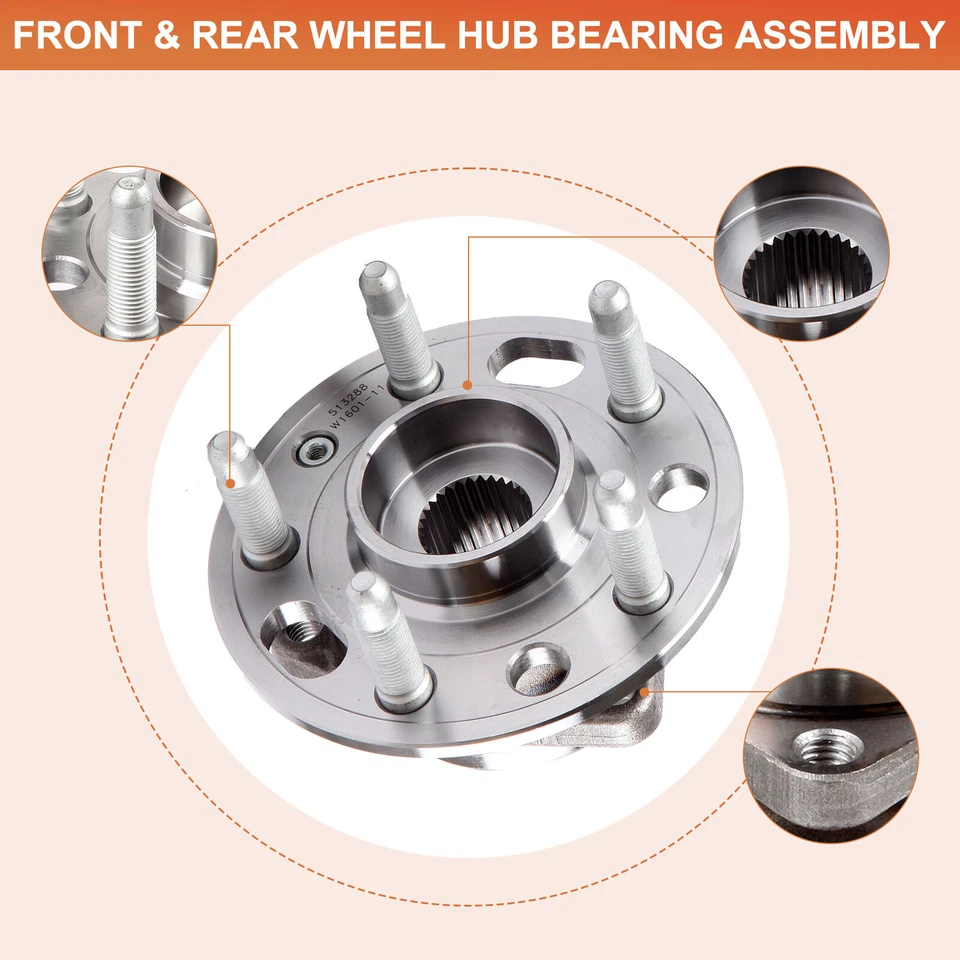 4Pcs Wheel Hub Bearing Assembly For 2010-2016 Buick Lacrosse 2010-2011 Saab 9-5 - Image 3 of 4