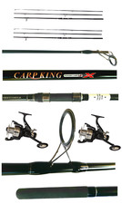 STUPENDO KIT 2 CANNE + 2 MULINELLI DA PESCA CARPFISHING CARPA
