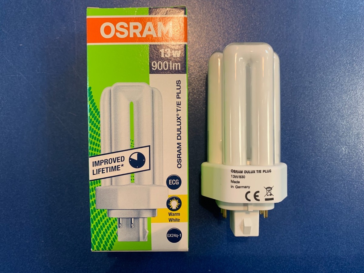 Tube Fluorescent Osram DULUX T/E 13W 830 PLUS - Culot GX24Q, 20 000h, IRC 80-89, Lot De 10