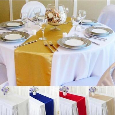 Satin Table Runner Polyester Cotton Plain Dyed For Home Wedding Party Decoration