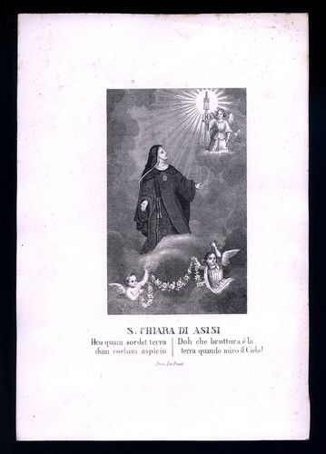 santino incisione 1800 S.CHIARA D'ASSISI