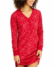 Charter Club Women's Sleepshirt  Socks 2pc Set Red Multicolor