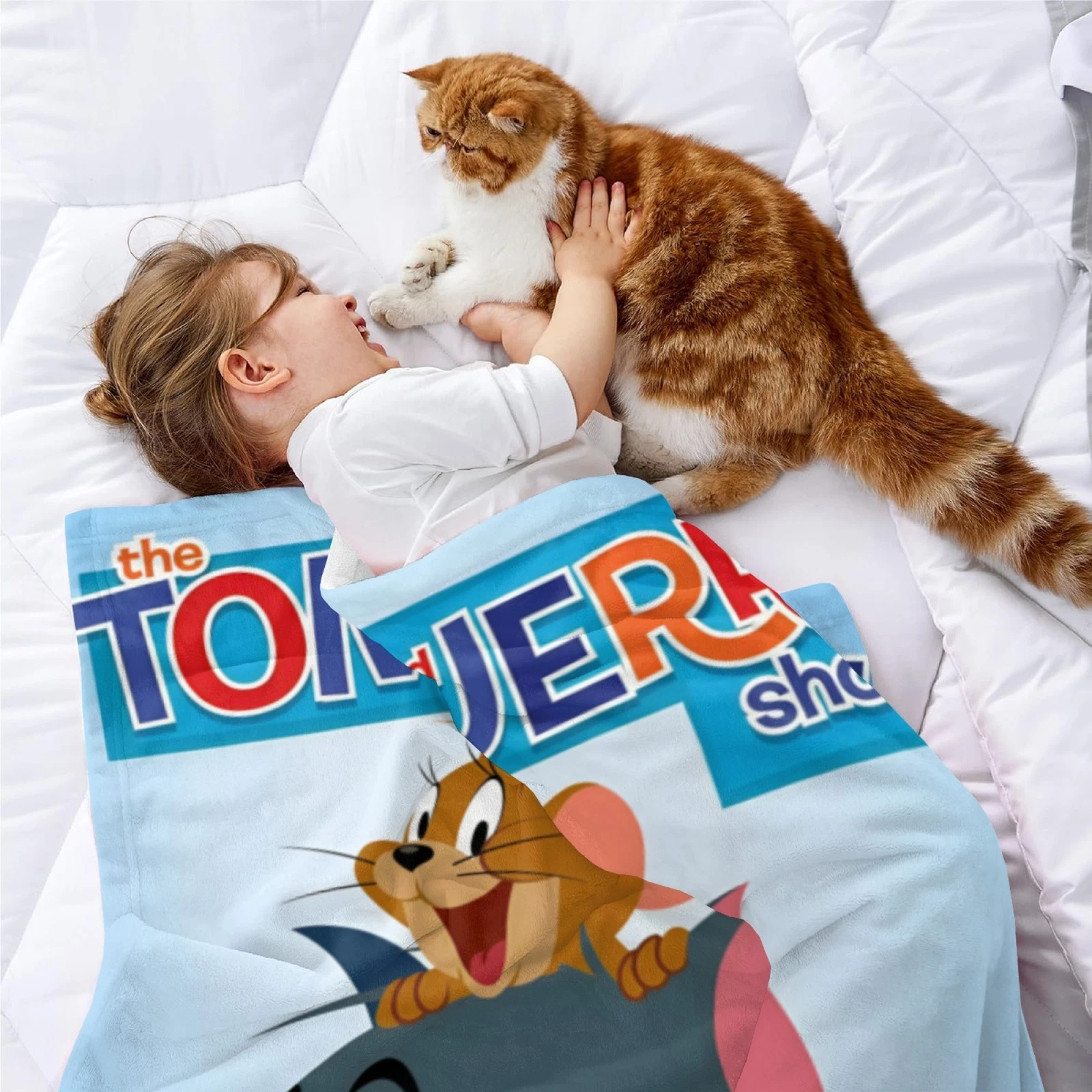 Tom and Jerry Cartoon Blanket Soft Flannel Blanket Birthday Gift for Kids
