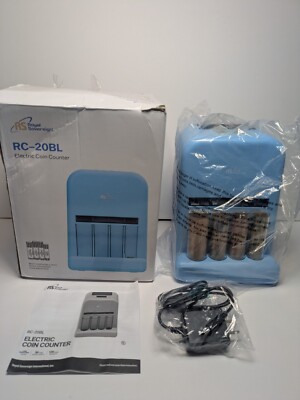 Royal Sovereign RC-20BL Electronic Coin Counter Sorter Sky Blue Retro New