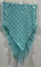 Wonder Nation Girls Mermaid Tail Bling Sequin Skirt Swimsuit Cover Up Sz XS 4-5
