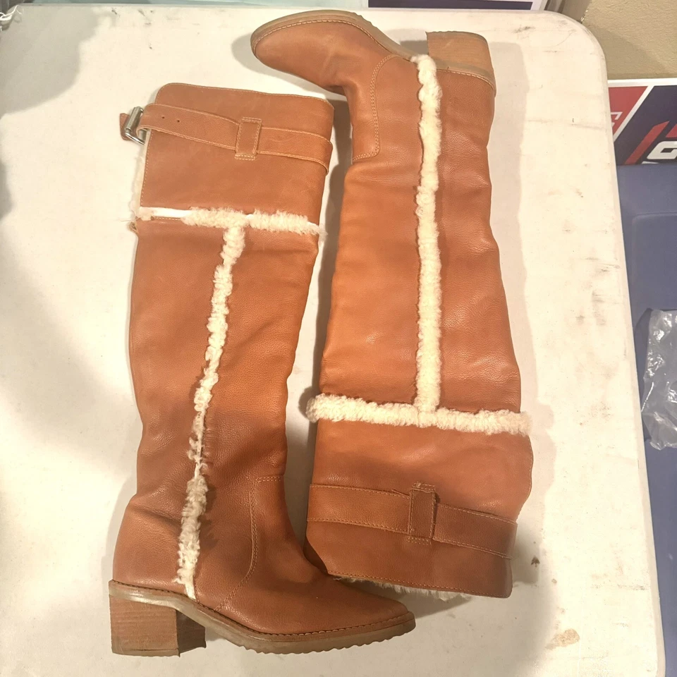 Botas Michael Michael Kors Cuero Guijarro Tacón Piel de Oveja Marrón Talla 7 Foto 2 de 4